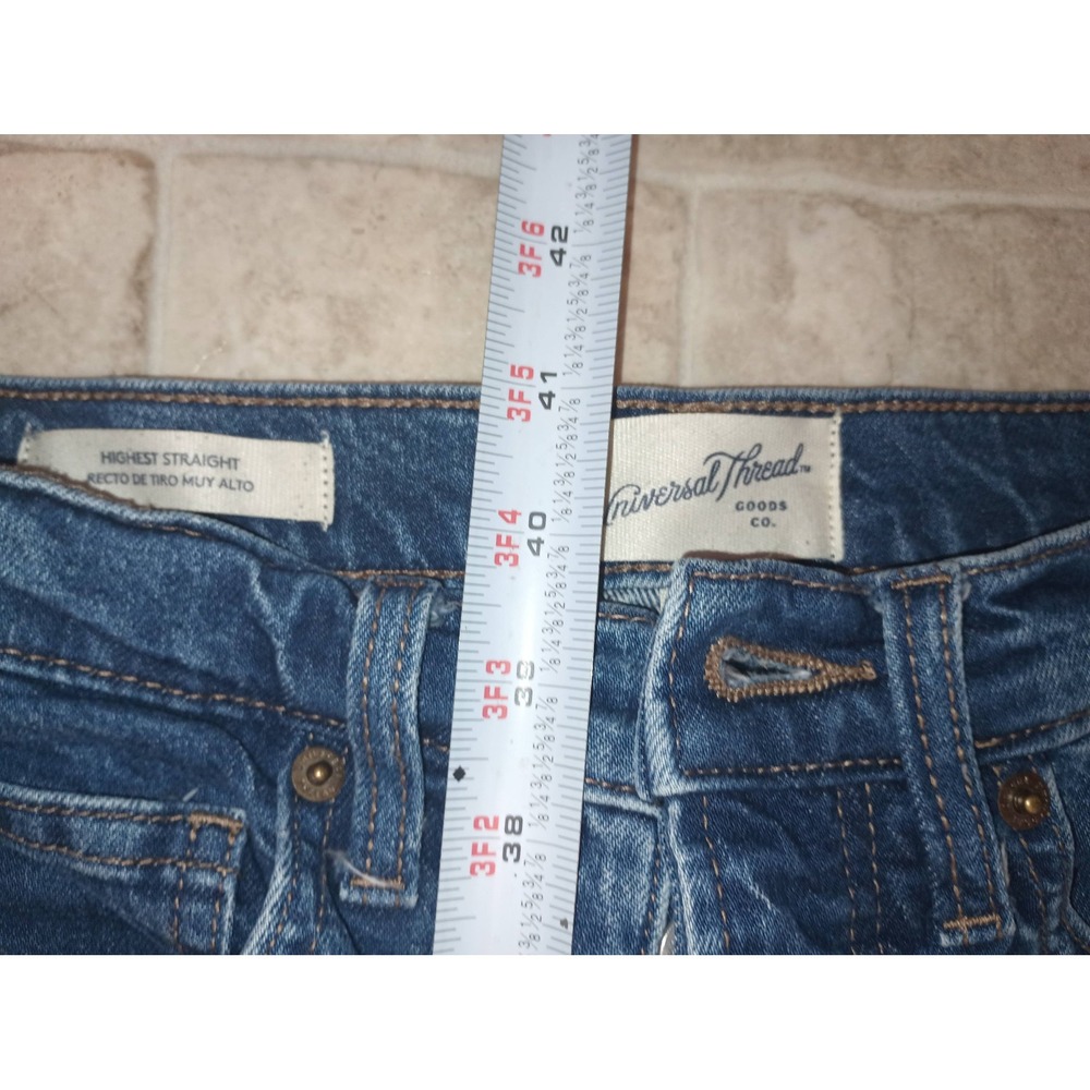 Universal Thread Straight High Rise Button Fly Jeans Blue Capsule Wardrobe 4 - Picture 9 of 9
